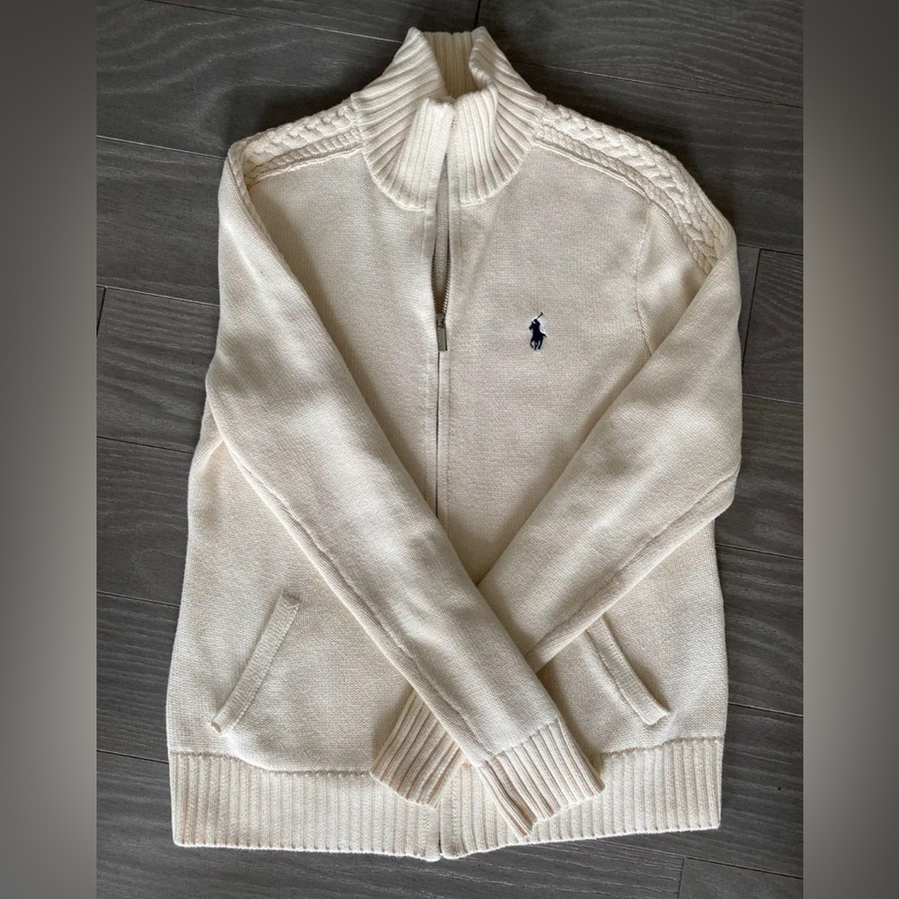 Ralph Lauren Polo Sport Cream Cable Knit Jacket